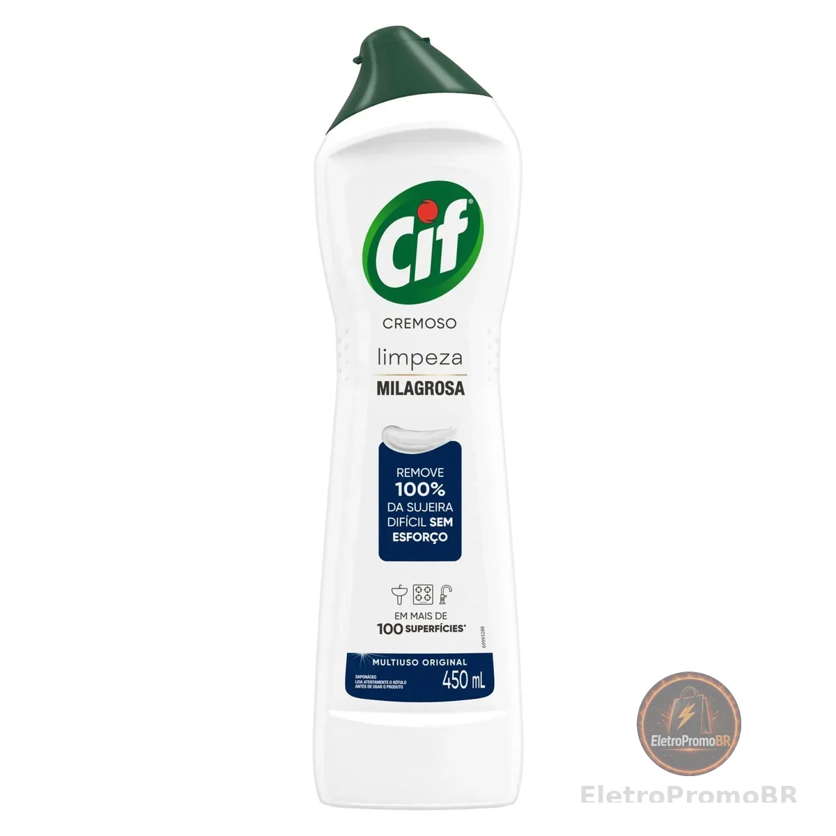 Cif Cremoso Limpeza Milagrosa Remove 100% Da Sujeira 450 Ml