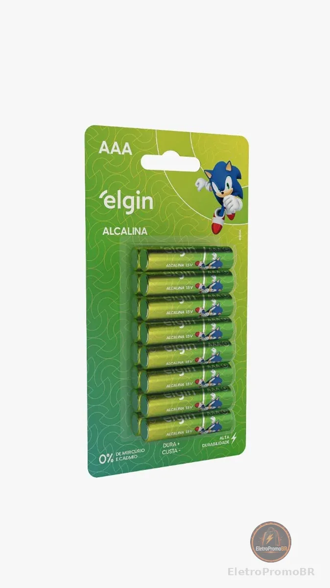 Pilha Alcalina AAA com 16 unidades Elgin Palito
