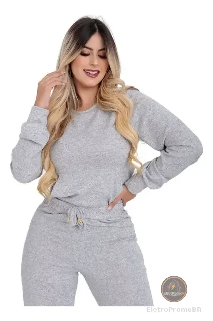 Conjunto Feminino  De Frio 2 Peças Moderno Confortável