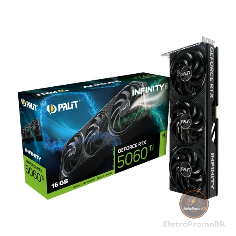 Placa de Video GeForce NVIDIA PALIT RTX5060TI 16GB INFINITY 3  GDDR7 NE7506TS19T1-GB2061S