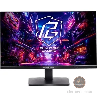 Monitor Gamer ASRock Phantom 27"", QHD, 180Hz, 1ms, IPS, FreeSync Premium, HDR 400, DisplayPort e HDMI, Preto - PG27QFT1B