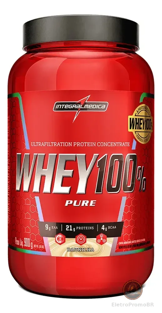Whey 100% Pure Baunilha Integralmédica 900g Proteína Origina Baunilha