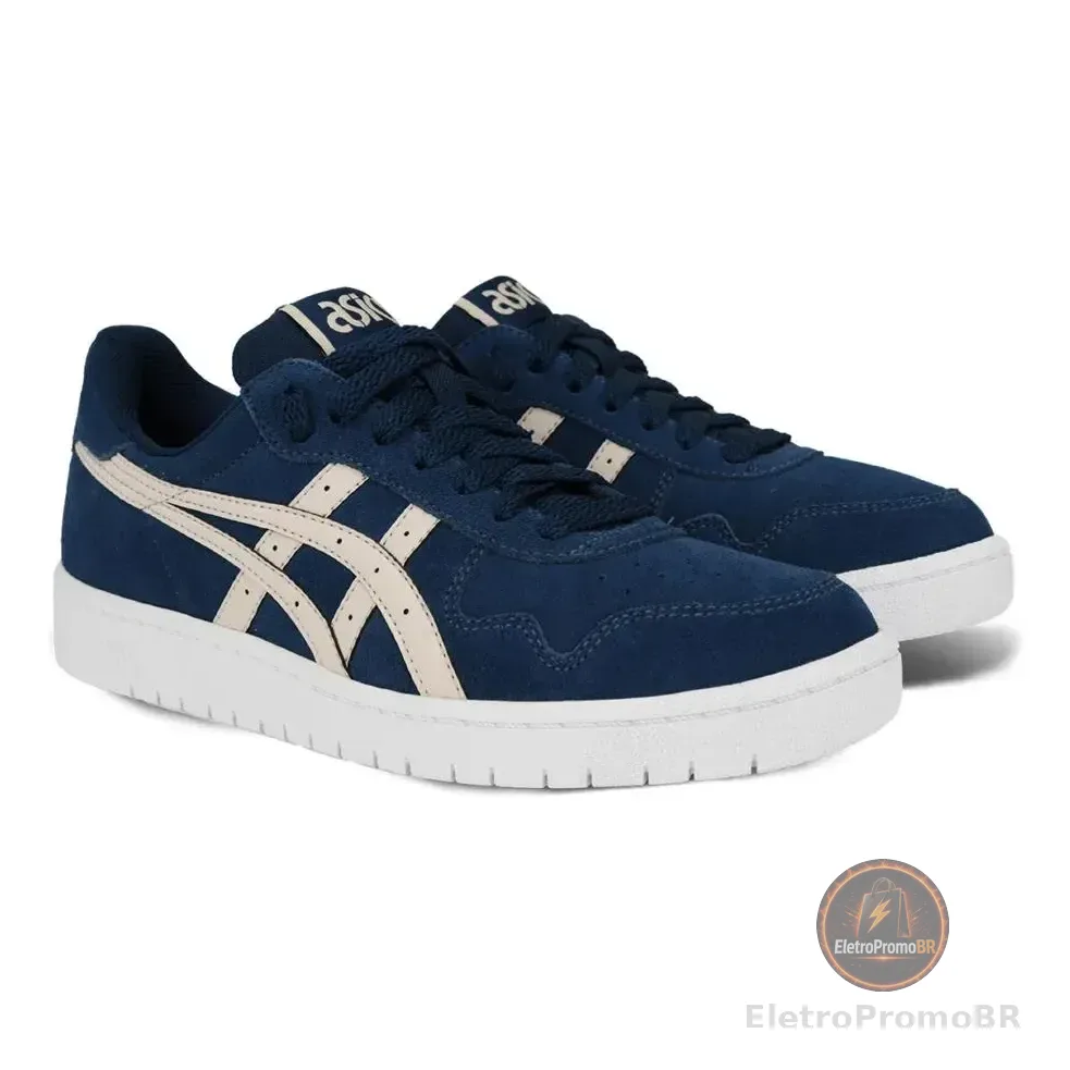 Tênis Asics Japan S Camurça Azul/bege 35 Br