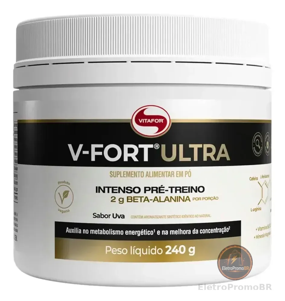 V-fort Ultra Pré-treino Vitafor 240g Sabor Uva Uva Uva