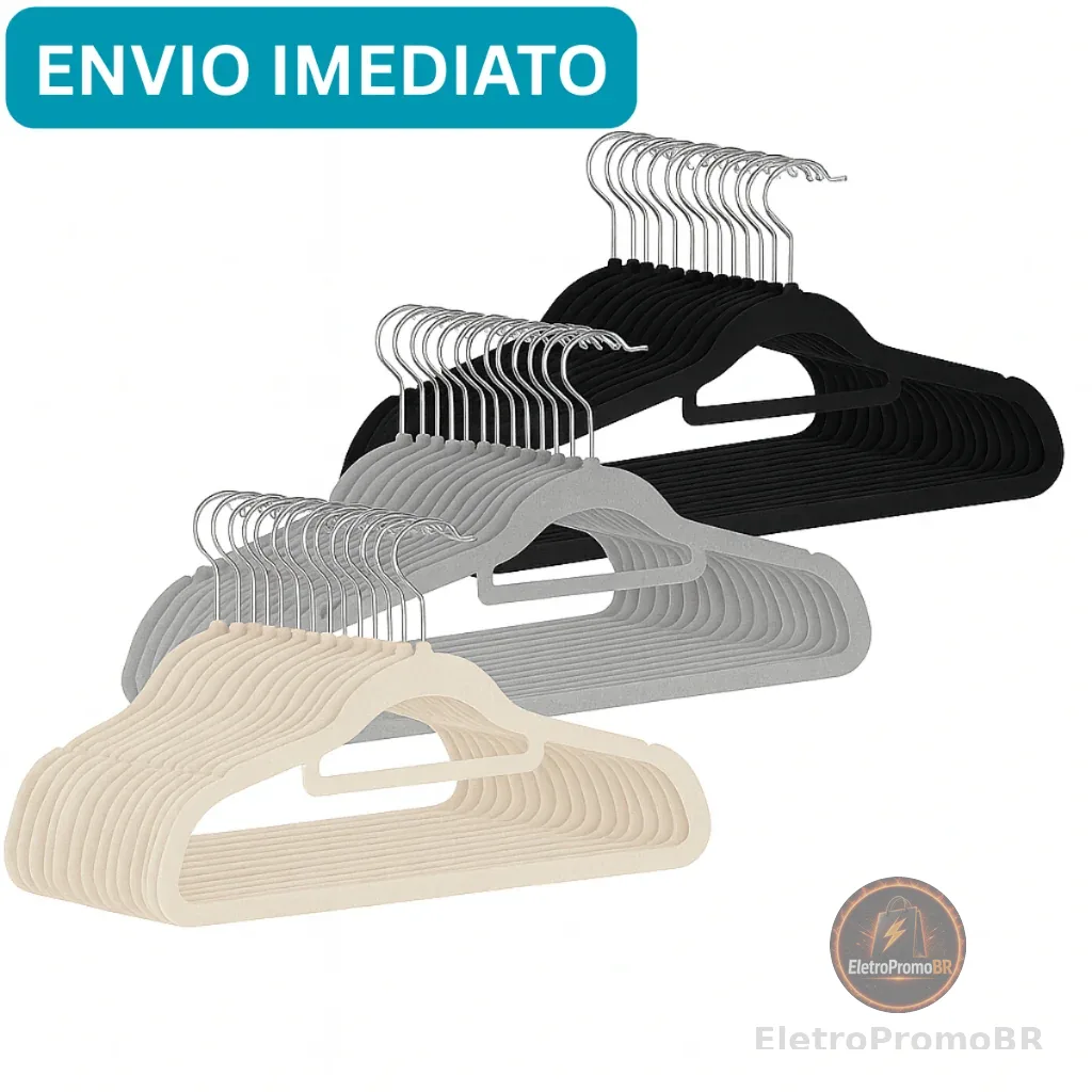 Kit Cabides Veludo Para Roupas Anti-derrapante Adulto Unidades Resistente Organizador