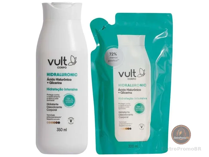 Kit Vult 1 Hidratante Corporal 350ml + 1 Refil Hidratante Corporal 300ml Hidraluronic