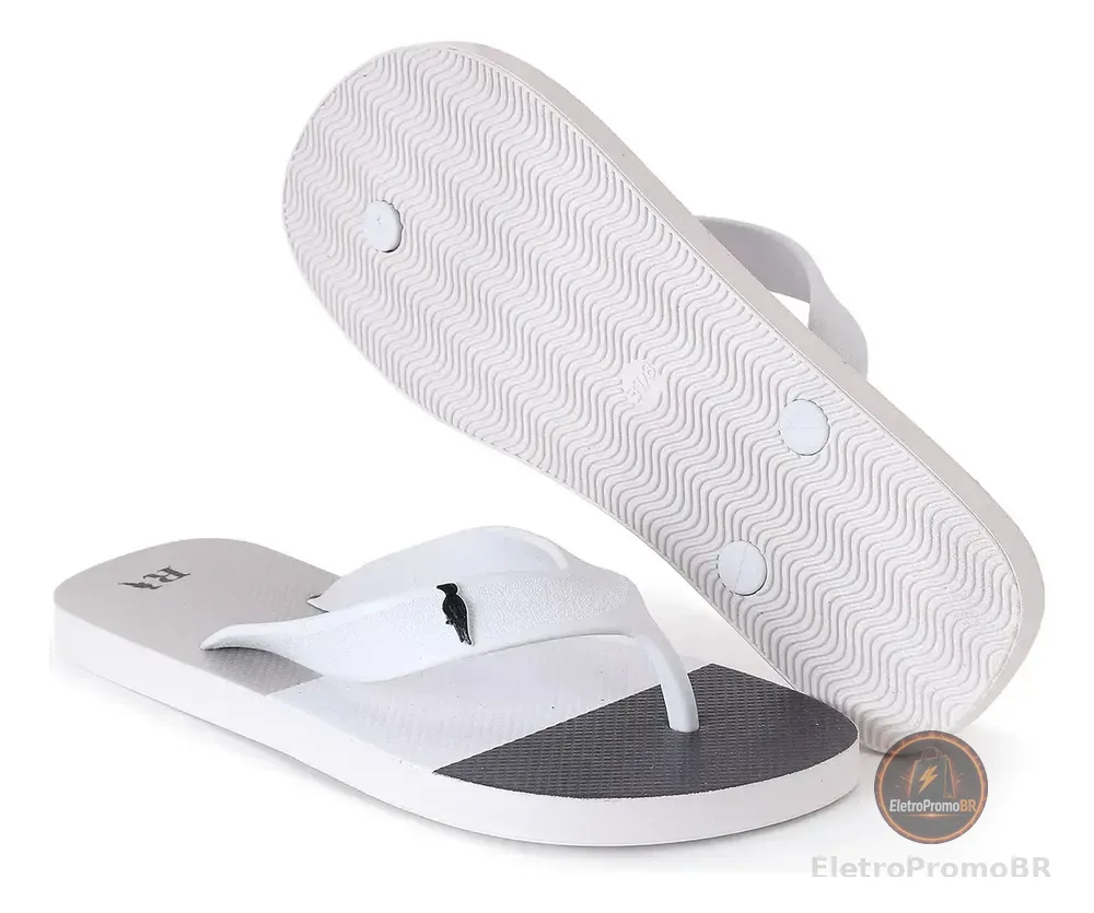 Chinelo Masculino Reserva Brasileira Casual Leve Confortável Cinza Preto Branco 41/42