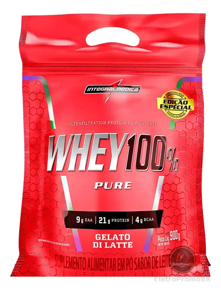 Whey Protein 100% Pure 900g Refil Integralmedica Sabor Gelato Di Latte Integral
