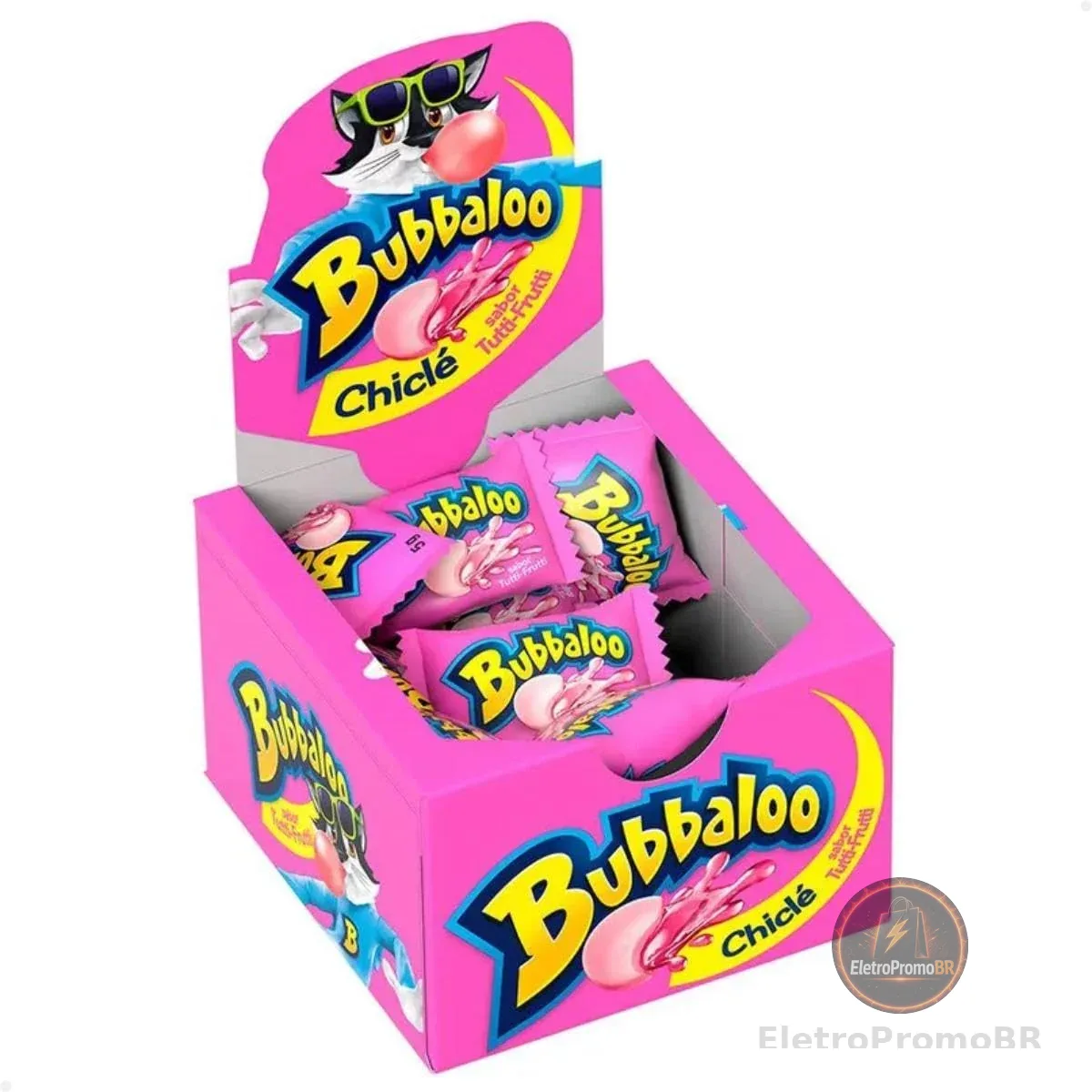Bubbaloo Chiclete Sabor Tutti Frutti Display Com 60 Unidades