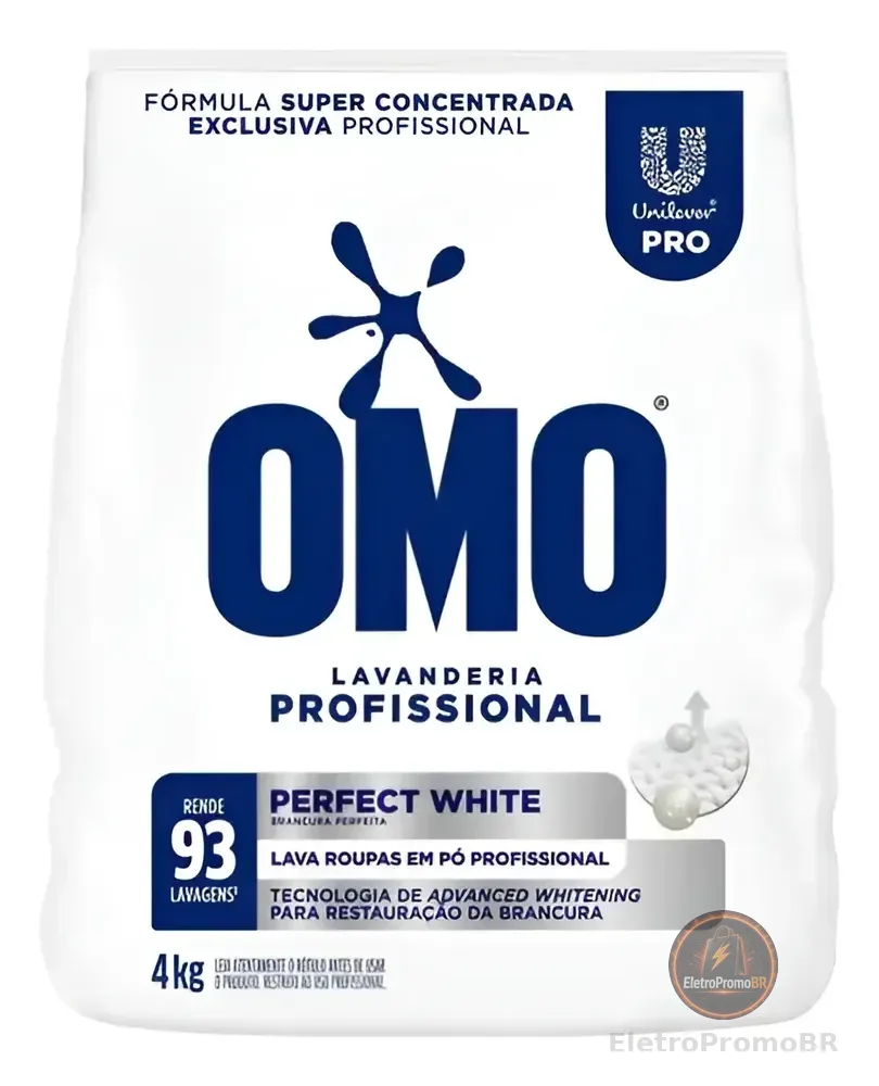 Sabão Concentrado Omo Perfect White Pó 4kg Roupas + Brancas