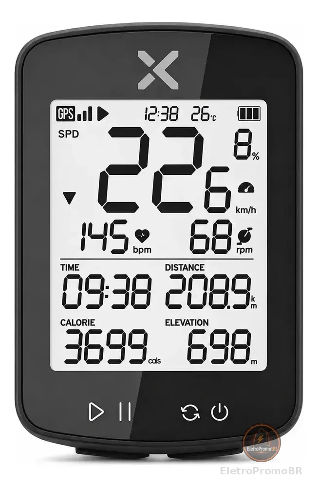 GPS XOSS G2+ Ciclocomputador Bike Bluetooth ANT+ Compatível Strava