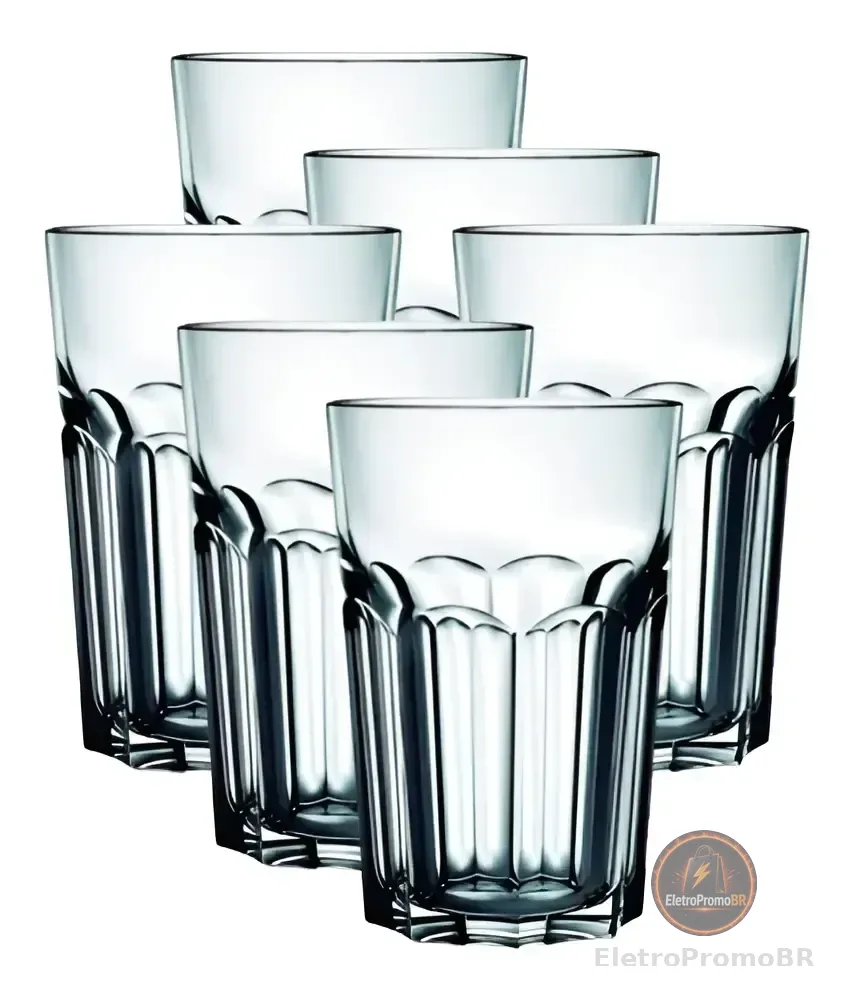 Copos de Vidro Grosso Original line Glass de 400 ml Água Suco Drink Premium Cor Transparente