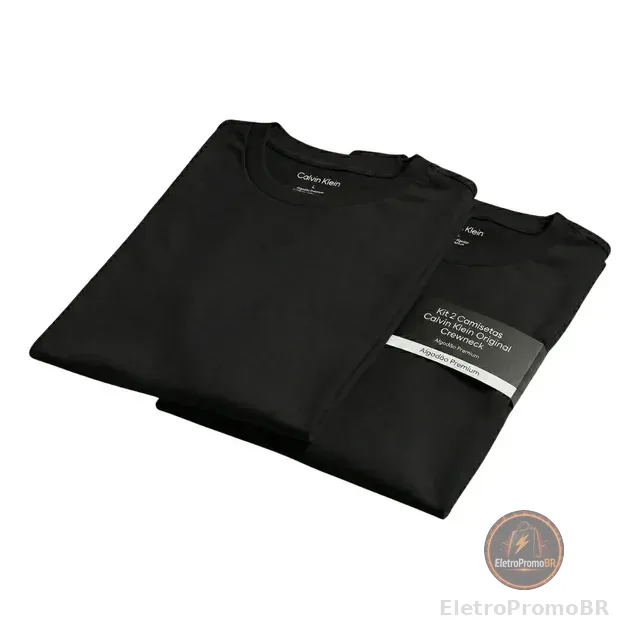 Kit 2 Camisetas Originais Calvin Klein Crewneck Algodão