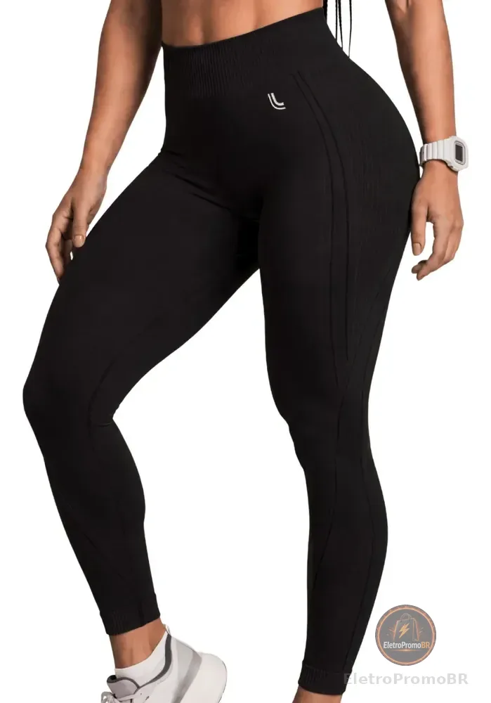 Legging Lupo Original Poliamida Texturizada Ar Sem Costura Preto Legging Academia Fitness M