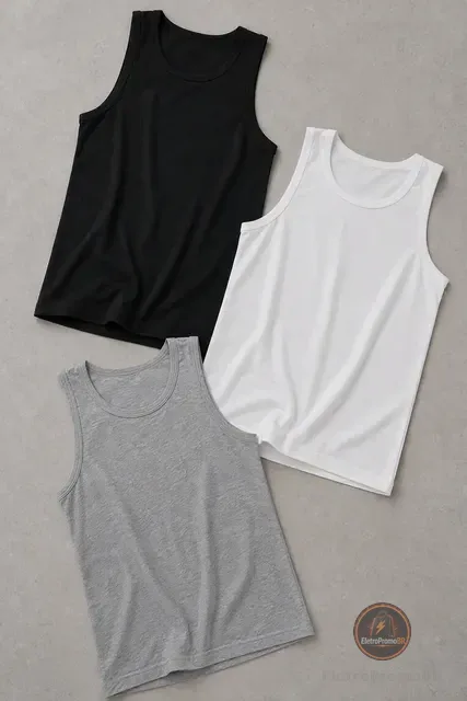 Kit 3 Regatas Masculinas Regular Polo Wear Sortido