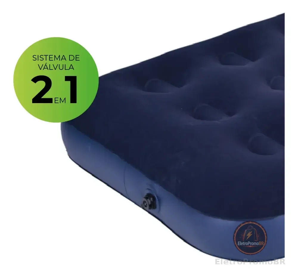 Colchão Inflável Solteiro Multiuso Aveludado O2flow