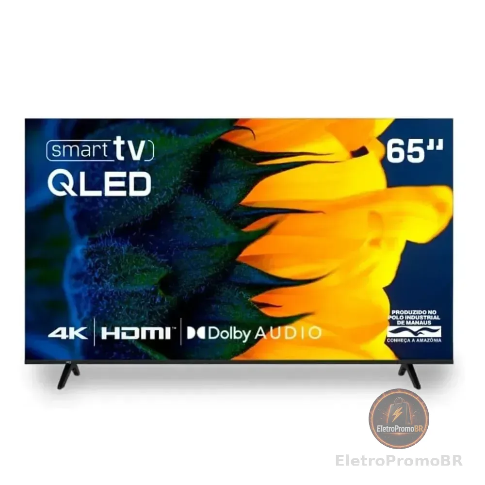 Televisão Smart Tv Hq 65 Qled, 4k Uhd, Dolby Audio, Wi-fi, Bluetooth, 3 Hdmi, 2 Usb, Hdr, Smart Tv, Led Bivolt