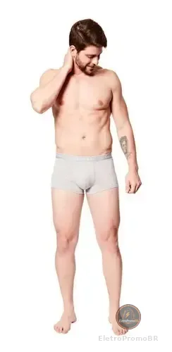 Kit 2 Cuecas Boxer Masculinas Elástico Calvin Klein Cinza Gg