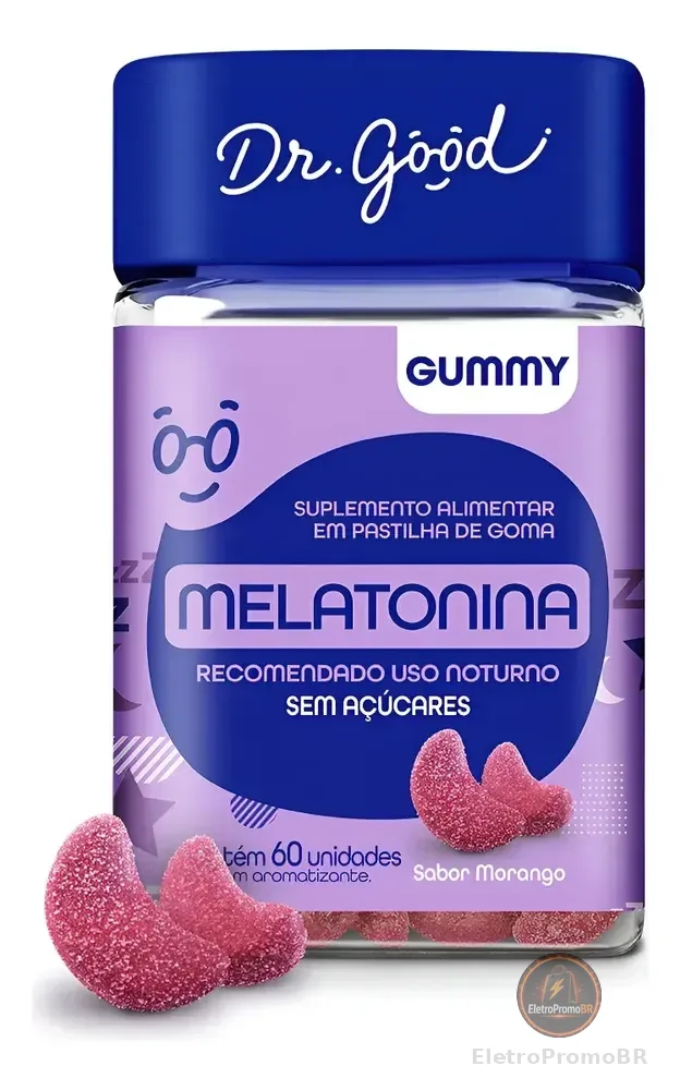 Melatonina Dr. Good em Gomas Sabor Morango para Sono Profundo