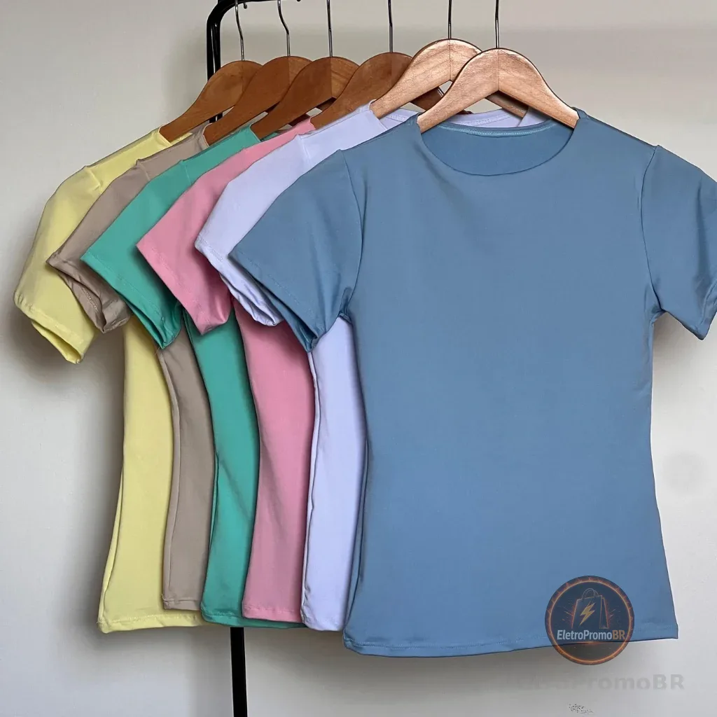 Blusa academia suplex poliamida dia a dia básica manguinha