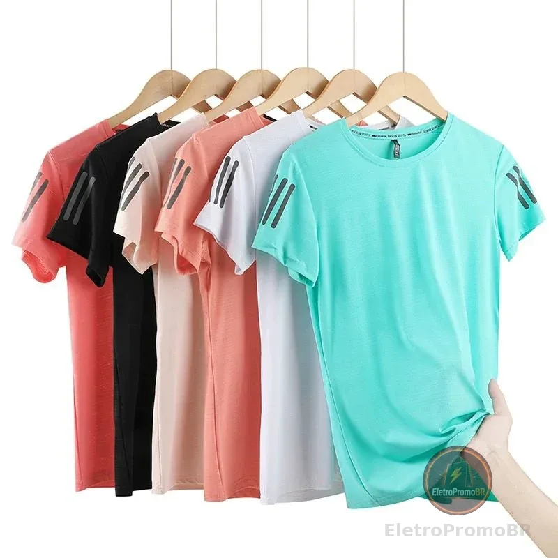 Camiseta Femininas Com Resfriamento De Gelo – Leve , Respirável E Elástica