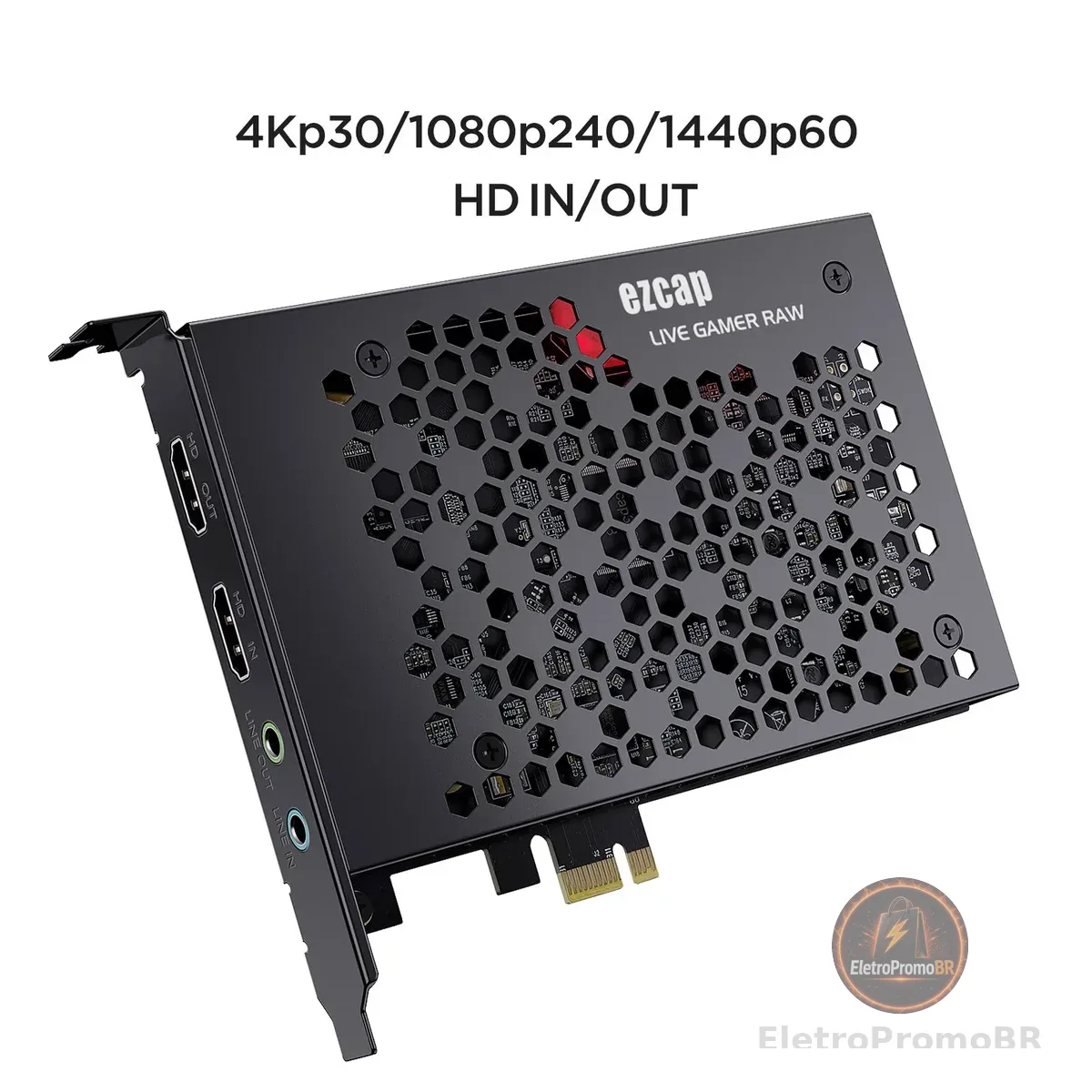 ezcap324B Live Gamer Raw PCIE 4K Gravação de placa de captura de videogame e transmissão ao vivo para filmadoras de sistemas de jogos