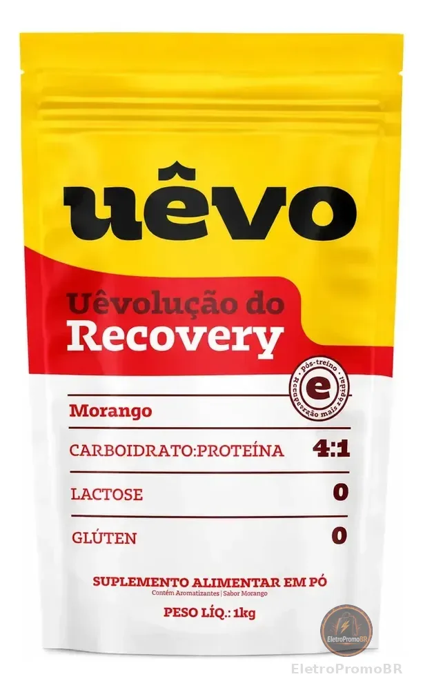 Proteína Uêvo Recovery 4:1 Morango 1kg Suplemento Proteico Morango
