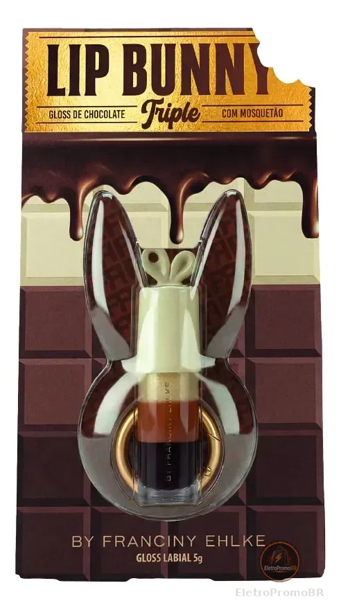 Lip Bunny Triple Hidratação E Brilho Labial Franciny Ehlke Chocolate