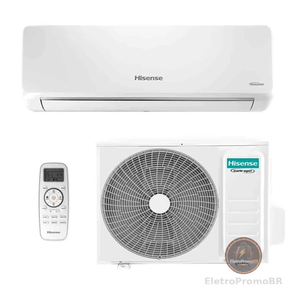 Ar Condicionado Split Inverter Hisense R-32 Hi-wall 9000 Btus Quente e Frio Wi-fi 220v