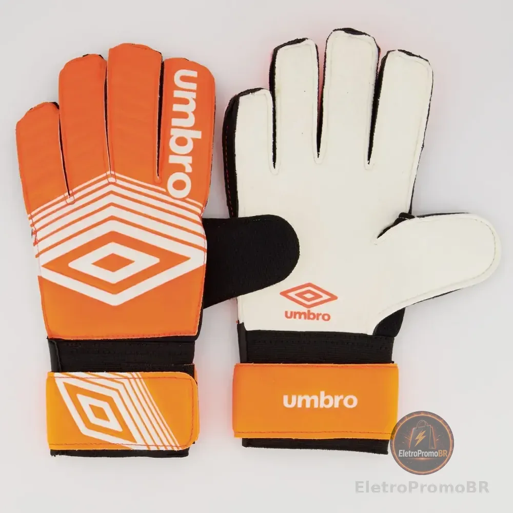 Luva Umbro Goleiro Basic Laranja E Preta Tamanho 10