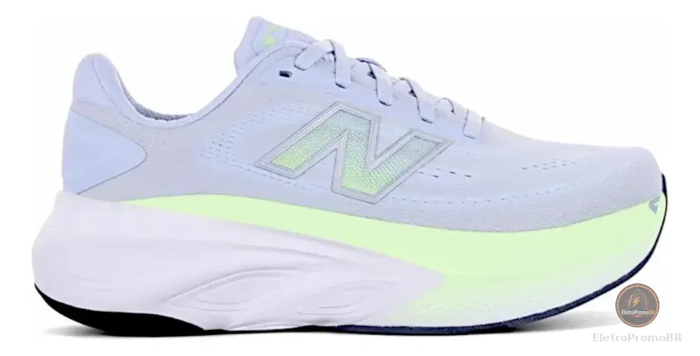 Tenis New Balance Fresh Foam X More V6 Feminino Azul Azul Claro E Verde Claro Lisa 35 Br