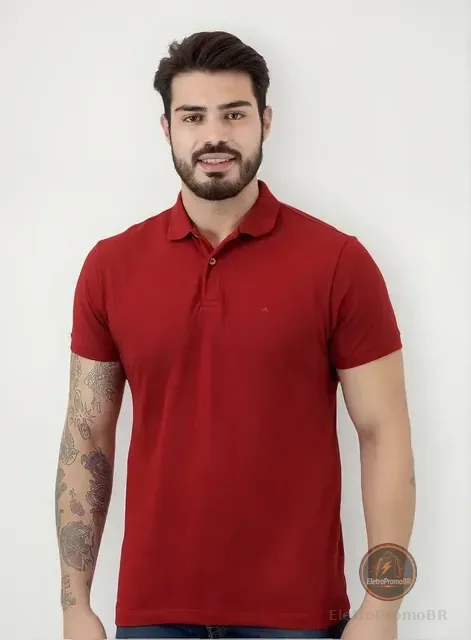 Polo Aramis Masculina Piquet Basic Mono Vermelha