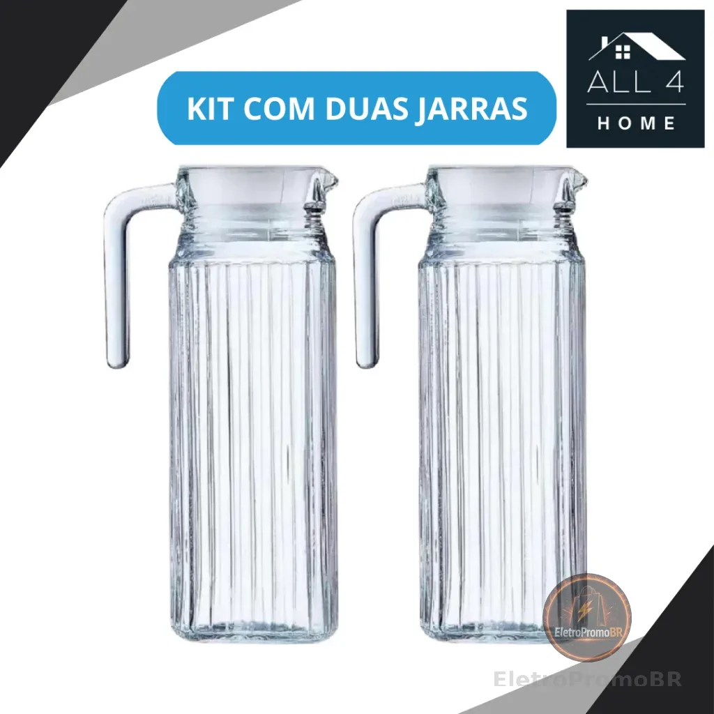 Jarra de Vidro Suiça 1 ou 2 Jarras De Vidro  1 Litro -com tampa