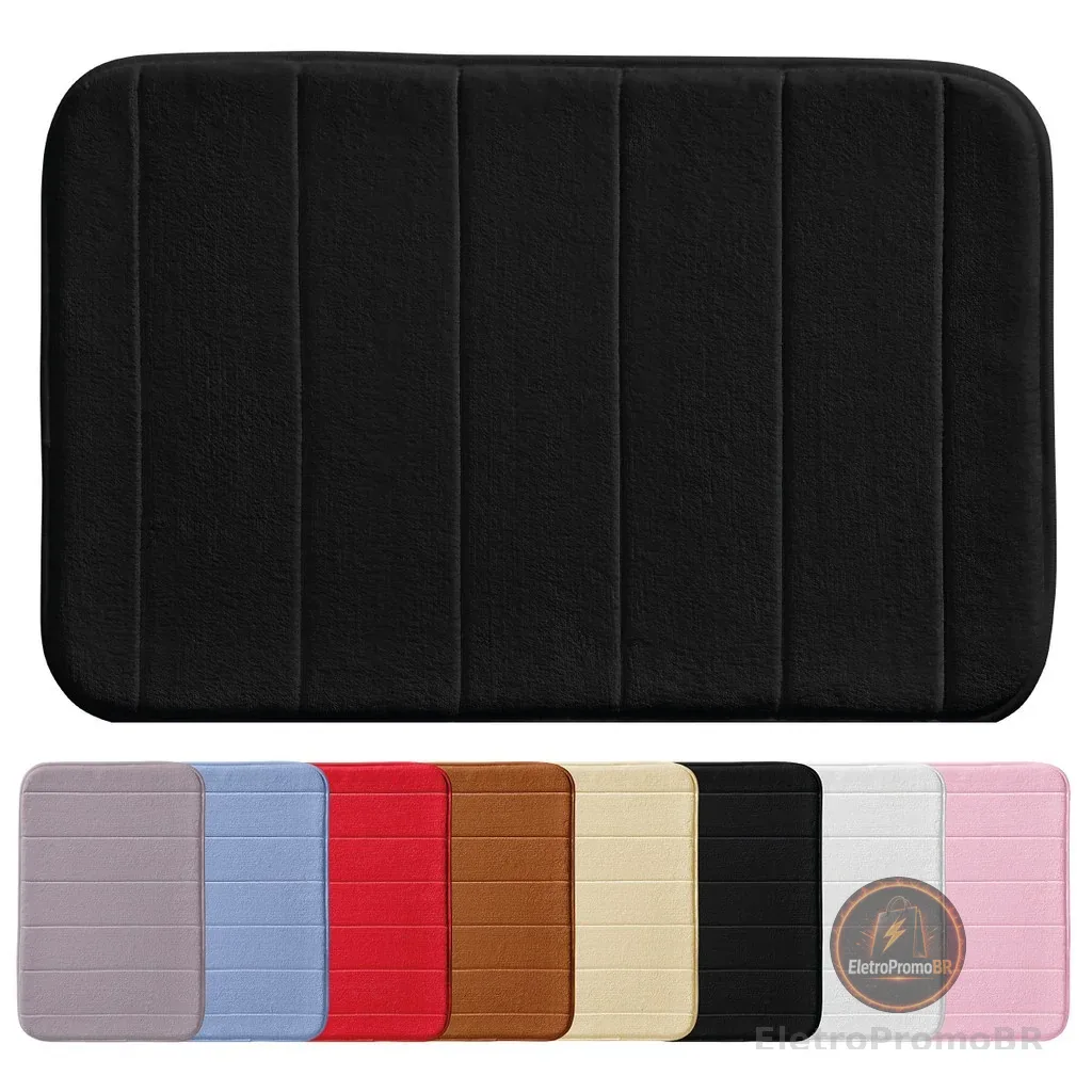 Tapete De Banheiro Soft Macio Secagem Rápida 60x40cm Variedade De Cores