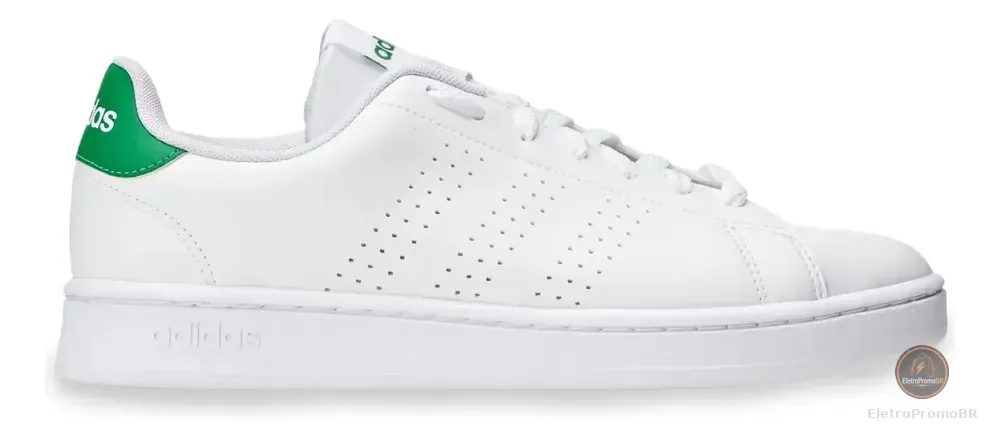 Tênis Masculino E Feminino Advantage 2.0 adidas Branco E Verde Liso 37 Br
