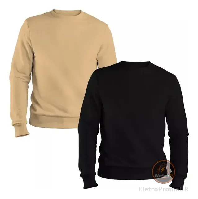 Kit Moletom Unissex Liso Masculino Blusa Algodão Frio