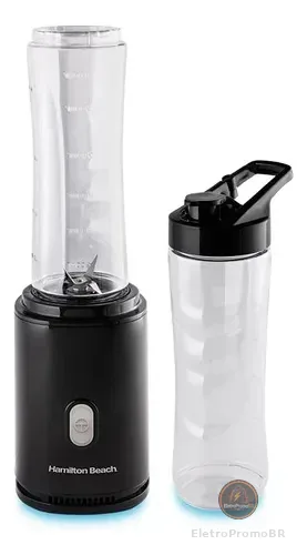 Liquidificador Hamilton Beach Portátil Individual 600mL Tritan Preto