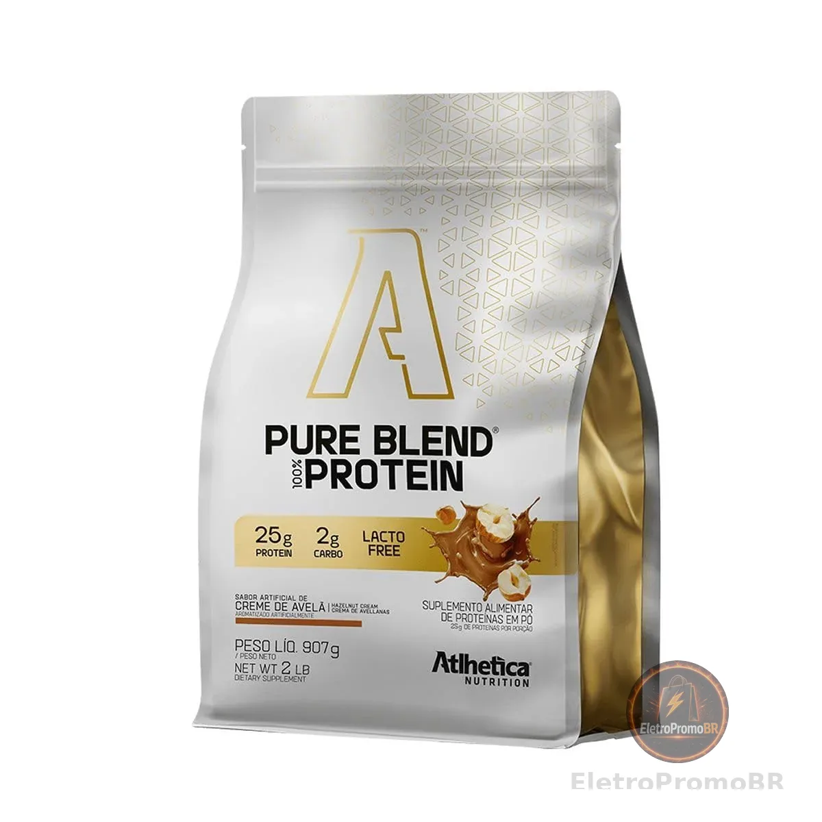 Pure Blend 100% Protein Lacto-free - 907g Refil Creme de Avelã - Atlhética Nutrition