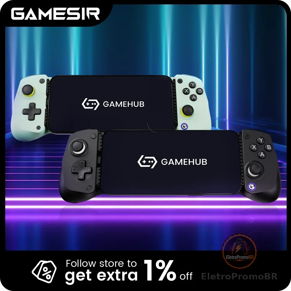 Controle de Jogo GameSir X5 Lite para Android, iPhone 16/15, iPad mini - Joysticks com Efeito Hall, Suporte a Aplicativos para Jogos Móveis