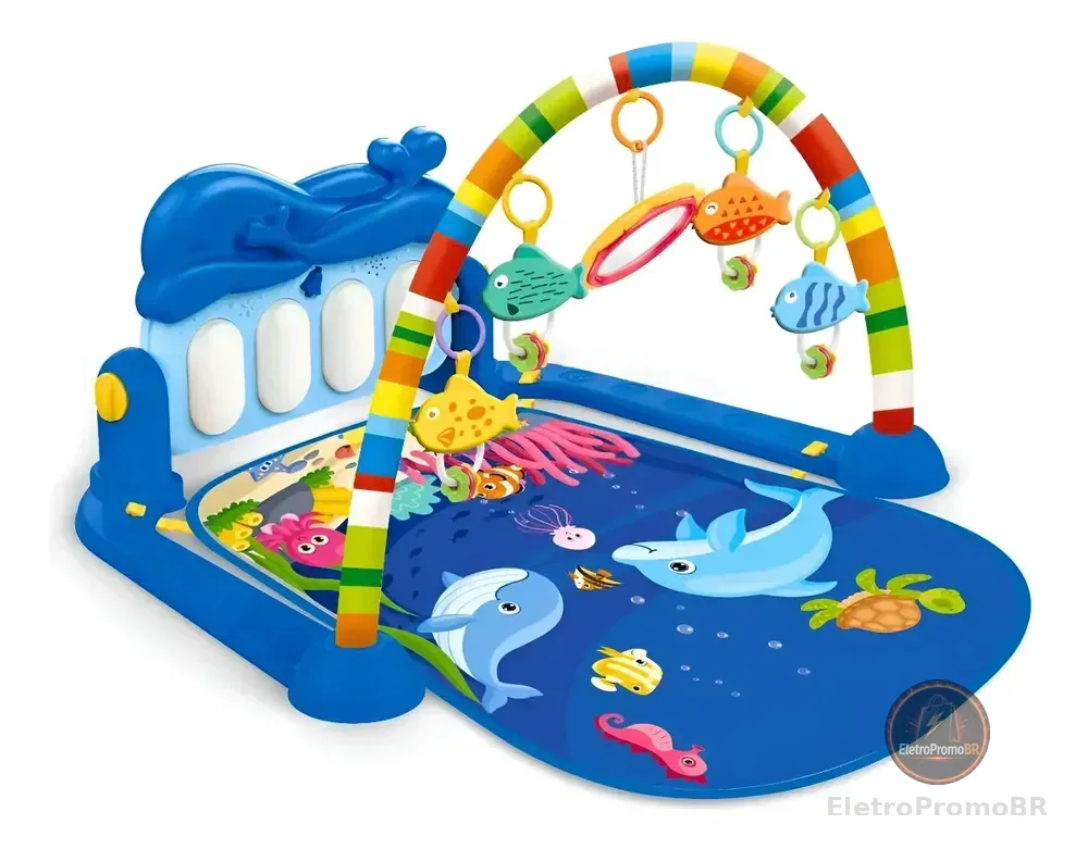 Tapete De Atividades Bebê Piano Musical Oceano Replay Kids