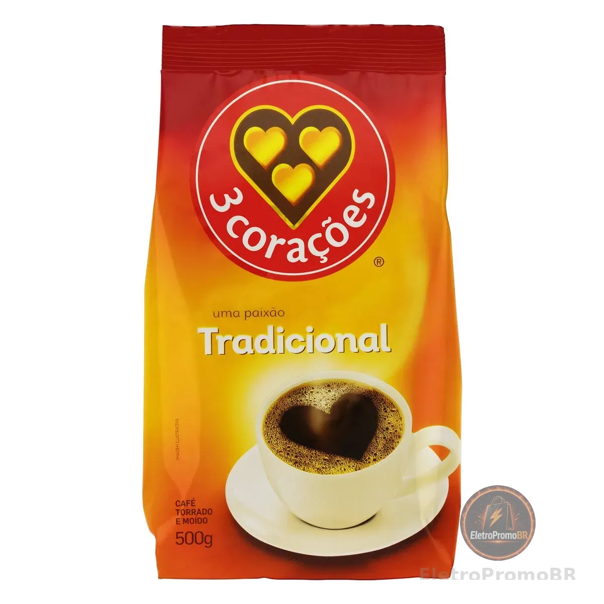 3 Corações Café Torrado E Moído Tradicional Pacote 500G