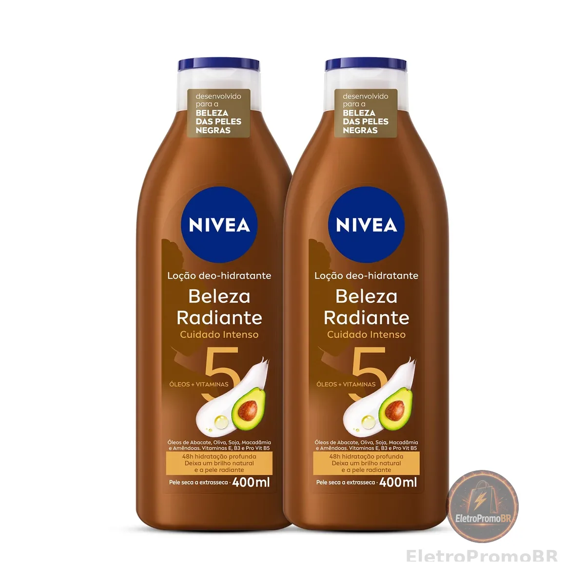 NIVEA Kit Hidratante Desodorante Beleza Radiante Cuidado Intenso 400ml