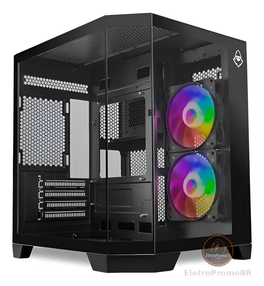 Gabinete Gamer Mancer Cv700b Minitower Lateral/vidro C/2fans