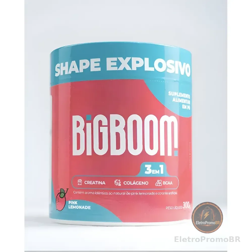 Creatina Monohidratada - Big Boom -3 Em 1 C/colágeno E Bcaa Sabor Pink Lemonade
