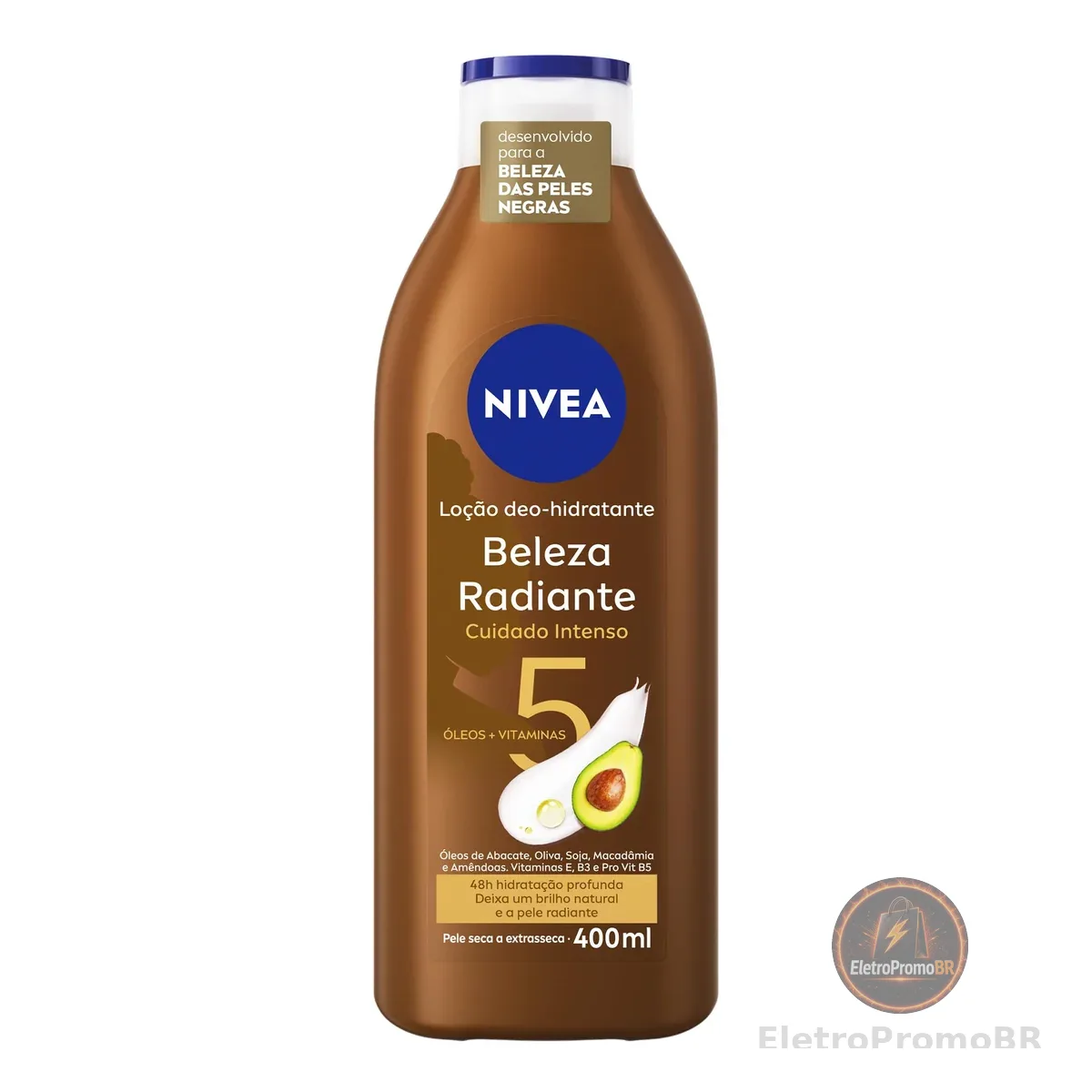 NIVEA Hidratante Desodorante Beleza Radiante Cuidado Intenso 400ml - Desenvolvido especialmente para a beleza da pele negra, ajuda na reparação das áreas ressecadas