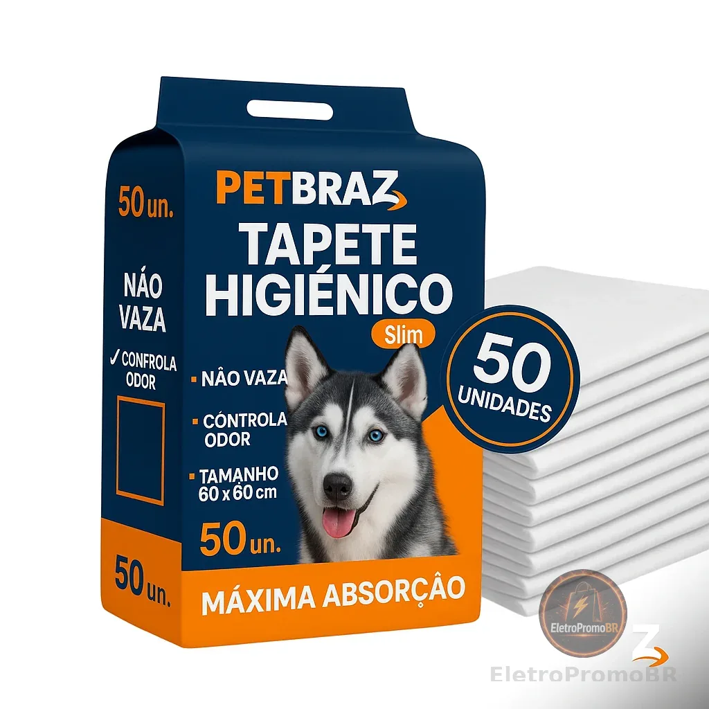 Tapete Higiênico Descartável para Cachorro Unidades 60x60 cm - Fralda Pet Xixi Cão Pequeno Médio