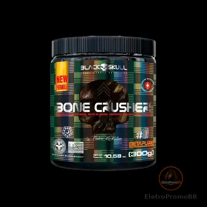Suplemento Em Pó Bone Crusher Black Skull Usa (300g) Sabor Fruit Punch Frutas Vermelhas