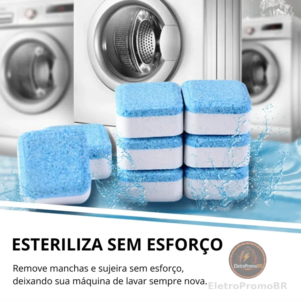 Limpador de máquina de lavar, comprimido efervescente sólido para remover manchas