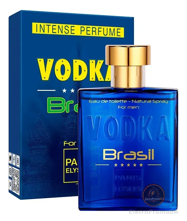 Perfume Vodka Brasil Azul Paris Elysees Masculino Intense 100ml