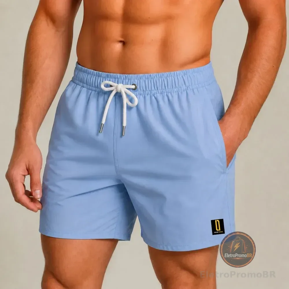 Short Masculino Neon Bermuda Praia Mauricinho Jr Rf. 001 Azul G